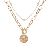 Punk Big Link Chain Necklace Choker for Women Steampunk Multi Layered Star Lock Pendant Necklace Statement Jewelry