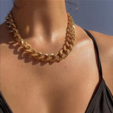 Punk Big Link Chain Necklace Choker for Women Steampunk Multi Layered Star Lock Pendant Necklace Statement Jewelry