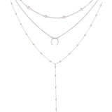 ABDOABDO 2020 Collier New Necklace Multi-layer Moon Stainless Steel Disc Tassel Pendant Female Necklace Jewelry Collar