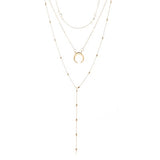 ABDOABDO 2020 Collier New Necklace Multi-layer Moon Stainless Steel Disc Tassel Pendant Female Necklace Jewelry Collar