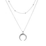 ABDOABDO 2020 Collier New Necklace Multi-layer Moon Stainless Steel Disc Tassel Pendant Female Necklace Jewelry Collar
