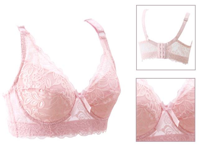 Plus size Foreign Trade Ultra-thin Lace Sexy comfortable Cotton  Plump Big Push Up Bra  Bralette Encaje top modis lingerie