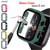 Glass+case For Apple Watch serie 6 5 4 3 SE 44mm 40mm iWatch Case 42mm 38mm bumper Screen Protector+cover apple watch Accessorie