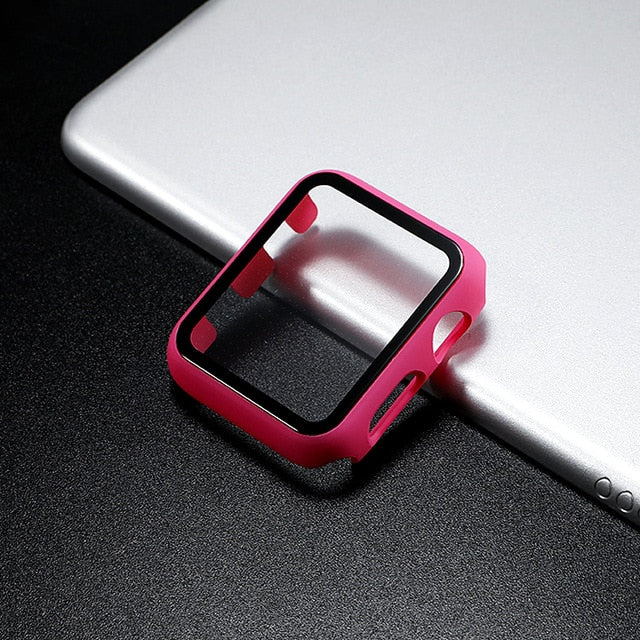 Glass+case For Apple Watch serie 6 5 4 3 SE 44mm 40mm iWatch Case 42mm 38mm bumper Screen Protector+cover apple watch Accessorie