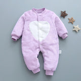 Autumn & Winter Newborn Baby Clothes Dinosaur Print Baby Boy Romper Warm Infant Baby Boy Girl Soft Fleece Jumpsuit Pajamas