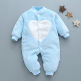 Autumn & Winter Newborn Baby Clothes Dinosaur Print Baby Boy Romper Warm Infant Baby Boy Girl Soft Fleece Jumpsuit Pajamas