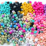 LOFCA 50pcs 12mm Silicone Lentil Beads Baby Teething Beads BPA-Free Food Grade Making Baby Oral Care Pacifier Chain  Accessorise