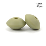 LOFCA 50pcs 12mm Silicone Lentil Beads Baby Teething Beads BPA-Free Food Grade Making Baby Oral Care Pacifier Chain  Accessorise