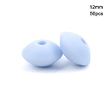 LOFCA 50pcs 12mm Silicone Lentil Beads Baby Teething Beads BPA-Free Food Grade Making Baby Oral Care Pacifier Chain  Accessorise