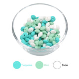 LOFCA 50pcs 12mm Silicone Lentil Beads Baby Teething Beads BPA-Free Food Grade Making Baby Oral Care Pacifier Chain  Accessorise