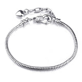 CHIELOYS High Quality Authentic Silver Color Snake Chain Fine Bracelet Fit European Charm Bracelet for Women DIY Jewelry Making