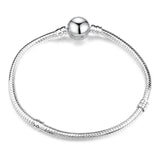 CHIELOYS High Quality Authentic Silver Color Snake Chain Fine Bracelet Fit European Charm Bracelet for Women DIY Jewelry Making