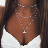 Tenande Bohemian Multi Layered Necklace for Women Vintage Portrait Coin Star Moon Pendant Necklace Geometric Collier Collares