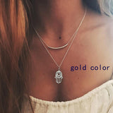Tenande Bohemian Multi Layered Necklace for Women Vintage Portrait Coin Star Moon Pendant Necklace Geometric Collier Collares