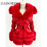 ZADORIN 2020 Winter Warm Detachable Down Jacket Women Furry FAUX Fur Collar White Duck Down Jacket Winter Down Coat With Hooded