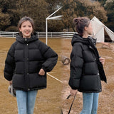 PinkyIsBlack 2020 Hooded Women Winter Down Jacket Coat Plus Size 2XL Short Thicken Warm Cotton Padded Winter Coat Women Clothes