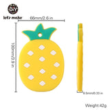 BPA Free Silicone Teethers Food Grade Tiny Rod DIY Teething Necklace Baby Shower Gifts Cartoon Animals Teether Let's Make 1pc