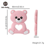 BPA Free Silicone Teethers Food Grade Tiny Rod DIY Teething Necklace Baby Shower Gifts Cartoon Animals Teether Let's Make 1pc