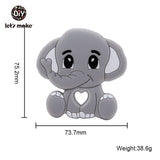 BPA Free Silicone Teethers Food Grade Tiny Rod DIY Teething Necklace Baby Shower Gifts Cartoon Animals Teether Let's Make 1pc