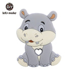 BPA Free Silicone Teethers Food Grade Tiny Rod DIY Teething Necklace Baby Shower Gifts Cartoon Animals Teether Let's Make 1pc
