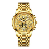 NEKTOM 2020 Men Watches Luxury Top Brand Gold Watch Stainless Steel Big Male Wristwatch  Yellow Quartz  Sports Watches for Man