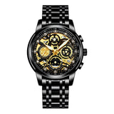 NEKTOM 2020 Men Watches Luxury Top Brand Gold Watch Stainless Steel Big Male Wristwatch  Yellow Quartz  Sports Watches for Man