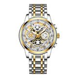 NEKTOM 2020 Men Watches Luxury Top Brand Gold Watch Stainless Steel Big Male Wristwatch  Yellow Quartz  Sports Watches for Man