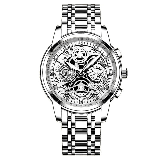 NEKTOM 2020 Men Watches Luxury Top Brand Gold Watch Stainless Steel Big Male Wristwatch  Yellow Quartz  Sports Watches for Man