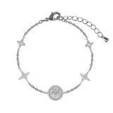 Luxury Fashion Cubic Zirconia Natural Shell Stone Charm Bracelet for Woman Exquisite Gold Chain Cuff Bracelet Girl Jewelry Gift