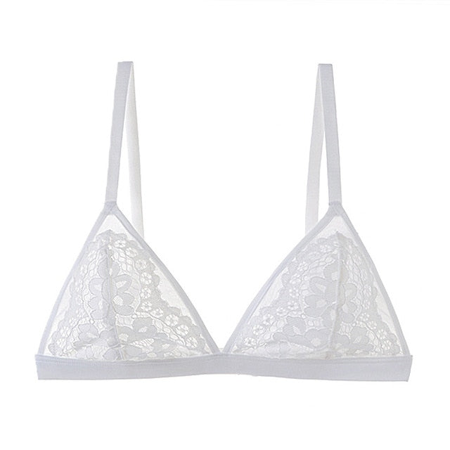 Girls Lace Bralette Sexy Embroidery Floral Translucent Brassiere Women Underwear Bra without underwire Seamless Lingerie