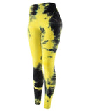 RUUHEE Tie Dye Tight Leggings Sports Women Fitness with Pocket Yoga Pants Stretch Workout Leggings Patchwork Slim Gym Leggings