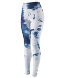 RUUHEE Tie Dye Tight Leggings Sports Women Fitness with Pocket Yoga Pants Stretch Workout Leggings Patchwork Slim Gym Leggings