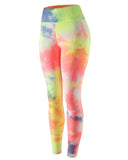 RUUHEE Tie Dye Tight Leggings Sports Women Fitness with Pocket Yoga Pants Stretch Workout Leggings Patchwork Slim Gym Leggings