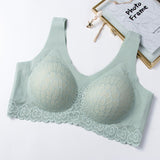 Latex Seamless Bra Women Push Up Underwear Cooling Gathers Shock-Proof Pad Female Intimate Fashion Soft Comfortable Bralette