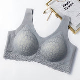 Latex Seamless Bra Women Push Up Underwear Cooling Gathers Shock-Proof Pad Female Intimate Fashion Soft Comfortable Bralette