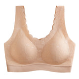 Latex Seamless Bra Women Push Up Underwear Cooling Gathers Shock-Proof Pad Female Intimate Fashion Soft Comfortable Bralette