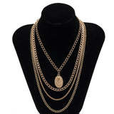 Punk Miami Cuban Choker Necklace Steampunk Men Jewelry Vintage Big Coin Pendant Chunky Chain Necklace for Women Neck Accessories