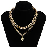 Punk Miami Cuban Choker Necklace Steampunk Men Jewelry Vintage Big Coin Pendant Chunky Chain Necklace for Women Neck Accessories