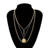 Punk Miami Cuban Choker Necklace Steampunk Men Jewelry Vintage Big Coin Pendant Chunky Chain Necklace for Women Neck Accessories