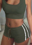 Sexy Women 2PCS Yoga Set Female Sleeveless Tank Top Bra Fitness Shorts Running  Gym Sports Clothes Suit