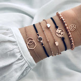 Boho Rope Bracelets & Bangles for Women Bohemian Beaded Charm Bracelet Femme Set Fashion Multilayer Jewelry Accessories Bijoux