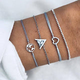 Boho Rope Bracelets & Bangles for Women Bohemian Beaded Charm Bracelet Femme Set Fashion Multilayer Jewelry Accessories Bijoux