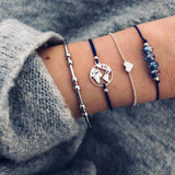 Boho Rope Bracelets & Bangles for Women Bohemian Beaded Charm Bracelet Femme Set Fashion Multilayer Jewelry Accessories Bijoux