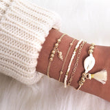 Boho Rope Bracelets & Bangles for Women Bohemian Beaded Charm Bracelet Femme Set Fashion Multilayer Jewelry Accessories Bijoux