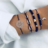 Boho Rope Bracelets & Bangles for Women Bohemian Beaded Charm Bracelet Femme Set Fashion Multilayer Jewelry Accessories Bijoux