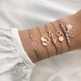 Boho Rope Bracelets & Bangles for Women Bohemian Beaded Charm Bracelet Femme Set Fashion Multilayer Jewelry Accessories Bijoux