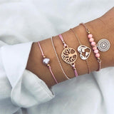 Boho Rope Bracelets & Bangles for Women Bohemian Beaded Charm Bracelet Femme Set Fashion Multilayer Jewelry Accessories Bijoux