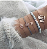 Boho Rope Bracelets & Bangles for Women Bohemian Beaded Charm Bracelet Femme Set Fashion Multilayer Jewelry Accessories Bijoux