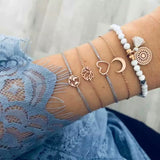 Boho Rope Bracelets & Bangles for Women Bohemian Beaded Charm Bracelet Femme Set Fashion Multilayer Jewelry Accessories Bijoux