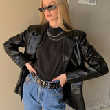 SUCHCUTE PU women leather jacket autumn coat 2020 streetwear black women Jacket y2k esthetic gothic vintage 90s outfits